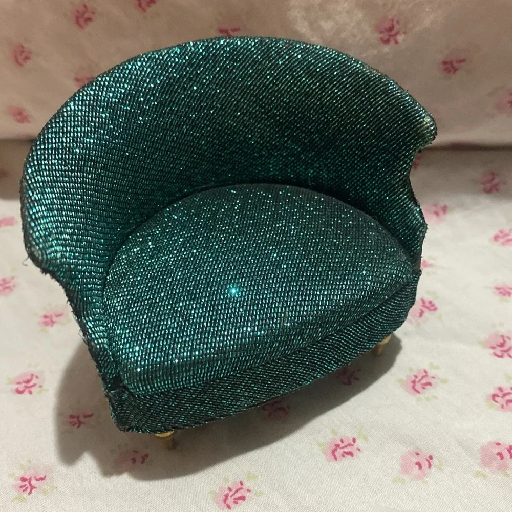 Sparkling Teal Miniature 1:12 scale Armchairs - Picture 3 of 7